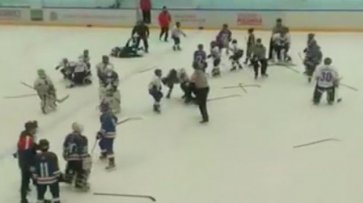 На видео сняли массовую драку 11-летних хоккеистов на турнире в Тольятти