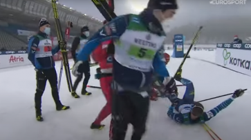 Скандал на Кубке мира: российский лыжник - росгвардеец ударил своего соперника финна - «Спорт»
