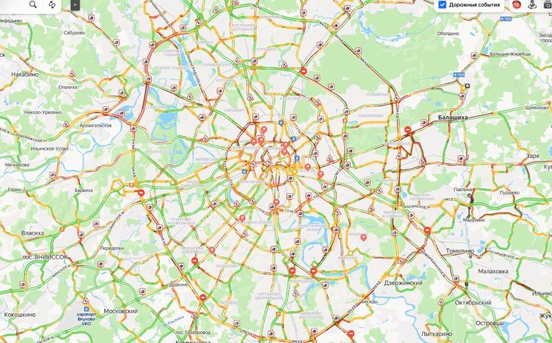 Пробки в Москве достигли максимальных 10 баллов - «Автоновости»